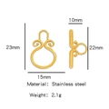 Fermoir à bascule OT doré en acier inoxydable avec motifs vintage pour bijoux DIY - Or Sortilège (HP0088G06)