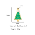 Ciondolo albero di Natale in acciaio inossidabile dorato 18K con smalto verde vivace - Albero di Natale Verde (HP0066G24)