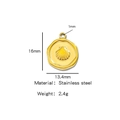 Goldener Edelstahl Vierblättriges Kleeblatt Anhänger mit Muschelstruktur und Maßen - Goldene Muschel (HP0061G02)