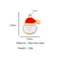 Ciondolo Babbo Natale in acciaio inossidabile placcato oro 18K, 13x12mm per gioielli DIY - Babbo Natale (HP0066G27)