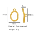 Fermoir à bascule OT Cupidon en acier inoxydable doré pour colliers DIY 3,1g - Or Rond Irrégulier (HP0088G09)