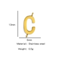 Gold stainless steel letter C charm pendant with double loops for DIY jewelry making - Letter C / Steel