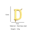 Polished gold stainless steel letter D charm pendant for DIY jewelry making - Letter D / Steel