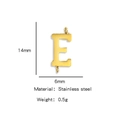 Polished golden stainless steel letter E charm connector for DIY jewelry making - Letter E / Steel