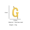 Polished gold stainless steel letter G pendant with dual rings for DIY jewelry - Letter G / Steel