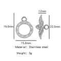 Ensemble pendentif abeille et fermoir à bascule en acier pour bijoux DIY - Argent Abeille (HP0088S05)