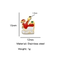 Ciondolo Babbo Natale sulla slitta placcato oro 18K per creazione di gioielli fai da te - Stile Babbo Natale in Slitta (HP0066G34)