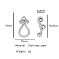 Fermoir toggle abeille en acier inoxydable pour bijoux DIY avec poids et dimensions - Argent Miroir Magique (HP0088S09)