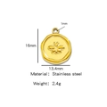 Pendentif abeille doré en acier inoxydable à bords ondulés pour création bijoux - Abeille Dorée (HP0061G11)