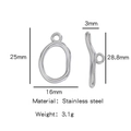 Fermoir OT Cupidon en acier inoxydable pour bijoux au design irrégulier d'abeille - Argent Rond Irrégulier (HP0088S09)