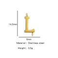 Polished gold stainless steel letter L charm pendant with double loops for DIY jewelry - L / Steel