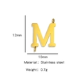 Golden stainless steel letter M pendant connector with polished finish 12x10mm size - M / Steel