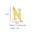 Polished gold stainless steel letter N charm connector for DIY jewelry making - Letter N / Steel