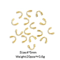 Vergulde roestvrijstalen U-draadbeschermers, 4x5mm DIY sieradenonderdelen, set van 20 - 4x5mm / Vacuüm Goud