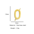 Golden stainless steel uppercase letter O pendant for DIY jewelry, 13x6mm size - Letter O / Steel