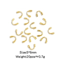 U-vormige roestvrijstalen draadbeschermers in goud, maat 5x6mm voor DIY-sieradenaccessoires - 5x6mm / Vacuüm Goud