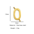 Polished golden stainless steel letter O connector pendant for DIY jewelry design - Letter Q / Steel