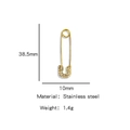 Orecchini a spilla dorati in acciaio inossidabile con cristalli da 38,5 mm - Placcatura sottovuoto per ritenzione del colore / Oro Strass Bianco Grande (HP0122G03)