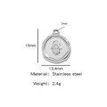 Pendentif sceau de cire Hamsa en acier inoxydable argenté pour la création de bijoux - Main de Fatma Argentée (HP0061S05)