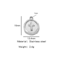 Pendentif en acier inoxydable argenté style sceau antique avec motif de croix en relief - Hp0061s06 (croix) / Prix ​​unitaire (pression Hydraulique)