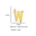 Polished gold stainless steel letter W connector charm for DIY jewelry making - Letter W / Steel