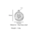 Pendentif trèfle à quatre feuilles 16mm en acier inoxydable argenté pour bijoux DIY - Trèfle Argenté (HP0061S09)