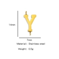 Polished gold stainless steel letter Y connector charm for DIY jewelry making 14x7mm - Letter Y / Steel
