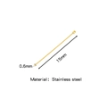 Golden 15mm ball head pin in 0.6mm stainless steel for DIY jewelry making - Vacuum Plating / 0.6*15mm