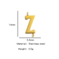 Polished gold stainless steel letter Z pendant with dual rings for DIY jewelry making - Letter Z / Steel