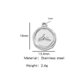 Pendentif trèfle porte-bonheur en acier inoxydable argenté avec relief queue de poisson - Queue de Baleine Argentée (HP0061S13)