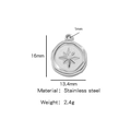 Pendentif étoile en acier inoxydable argenté de forme ronde irrégulière pour colliers - Hexagramme Argenté (HP0061S14)
