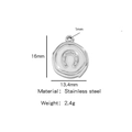 Pendentif fer à cheval en acier inoxydable argenté poli avec dimensions détaillées - Fer à Cheval Argenté (HP0061S16)