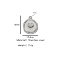 Pendentif cœur en acier inoxydable argenté de 16 mm pour la fabrication de bijoux - Cœur Argenté (HP0061S18)