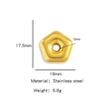Cuenta espaciadora pentagonal dorada de acero inoxidable para joyería DIY, 18mm y 3mm - Pentágono (HP0129G04) / Pentágono Dorado