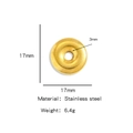 17mm golden stainless steel round spacer bead for DIY jewelry making and necklace crafts - Gold-Round