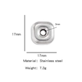 Square stainless steel separator bead with 3mm hole for DIY jewelry making - Steel Color Square