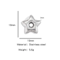 Star shaped silver stainless steel spacer bead with 3mm hole for DIY jewelry making - Steel Color - Star