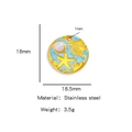 Colgante tortuga marina de acero dorado con estrella de mar y perla 18.5x18mm - Estrella de Mar Azul (HP0091G07)