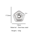 Silver pentagon stainless steel large hole bead for DIY jewelry making 18mm size - Silver Pentagon