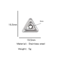 Silver triangle stainless steel bead for DIY jewelry with 18.5mm x 16.5mm dimensions - Steel Color - Triangle