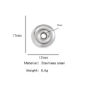 Polished stainless steel round spacer bead 17mm diameter with 3mm inner hole for DIY jewelry - Steel Color - Round