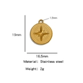 Polished golden stainless steel octagram star pendant 19x16mm for DIY jewelry making - Gold (HP0143G)