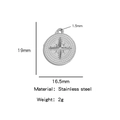 Silver octagram star stainless steel pendant with dimensions 19mm by 16.5mm - Steel Color (HP0143S)