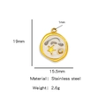 Colgante de acero dorado con estrella amarilla y perla, forma irregular 19mm - Estrella Negra (HP0091G15)