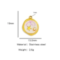 Colgante estrella de mar de acero inoxidable con esmalte blanco y perla, 19mm - Estrella Púrpura (HP0091G16)