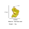 Unregelmäßiger goldener Bandanhänger mit limettengrüner Emaille aus Edelstahl, 21mm - Grün
