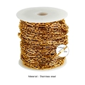Cadena de eslabones ovalados 3:1 en acero inoxidable dorado, rollo de 13,8 mm y 4 mm - Dorado