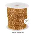 2.5mm gold stainless steel lip chain roll for DIY jewelry making necklaces and bracelets - Medium Gold