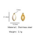 Gouden roestvrijstalen oogvormige hanger met wit inlegwerk en afmetingen erbij - Wit (HP0051G12)