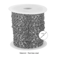 Silver 2.5mm stainless steel flat lip link chain on a spool for DIY jewelry making - Medium Silver